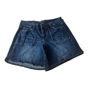 Lane Bryant Bermuda Blue Denim Shorts Size 14 Stretch Zipper Closure Pockets